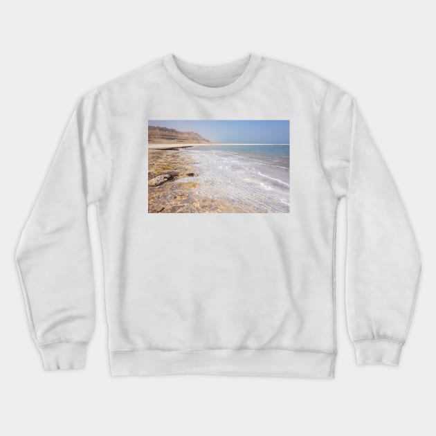 Salt deposits on the shore of the Dead Sea, Israel (C040/6831) Crewneck Sweatshirt by SciencePhoto